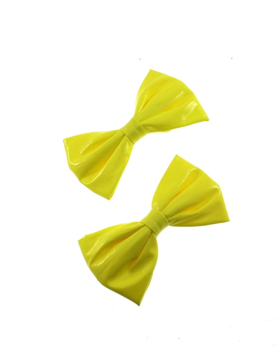 Large Neon PVC Bows on Crocodile Clip