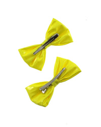 Large Neon PVC Bows on Crocodile Clip