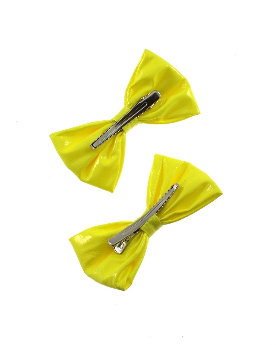 Large Neon PVC Bows on Crocodile Clip