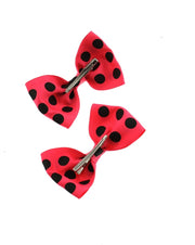 Neon Polka Dot Bows (Dimensions of bow: L: 10cm x H: 6cm - Dimensions of crocodile clip : 4.5cm - 50s fashion - Retro Look with a pop of colour)