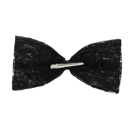 Very Large Retro Lace Bow on Crocodile Clip