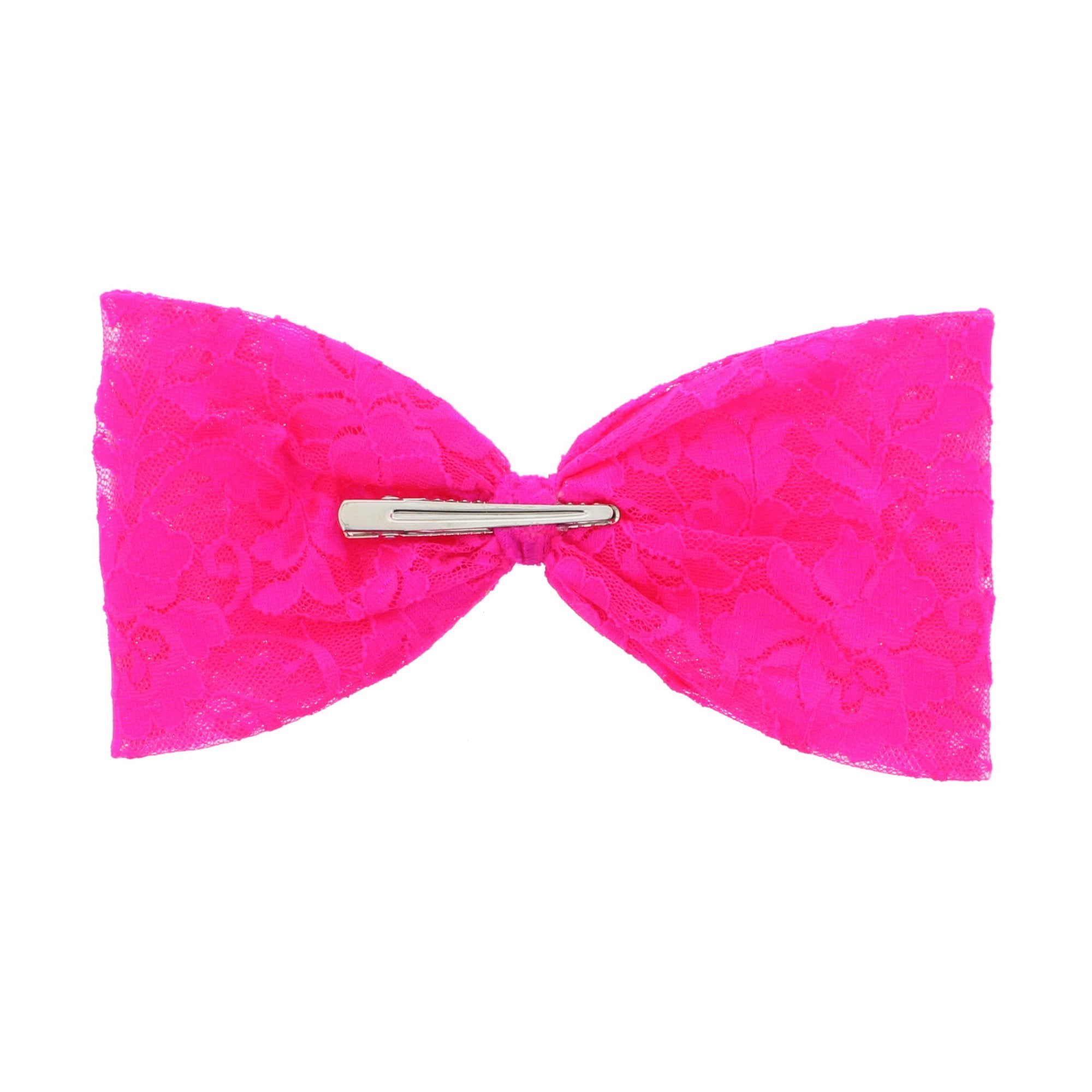 Very Large Retro Lace Bow on Crocodile Clip