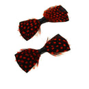 Feathered Polka Dot Bow on Crocodile Clip