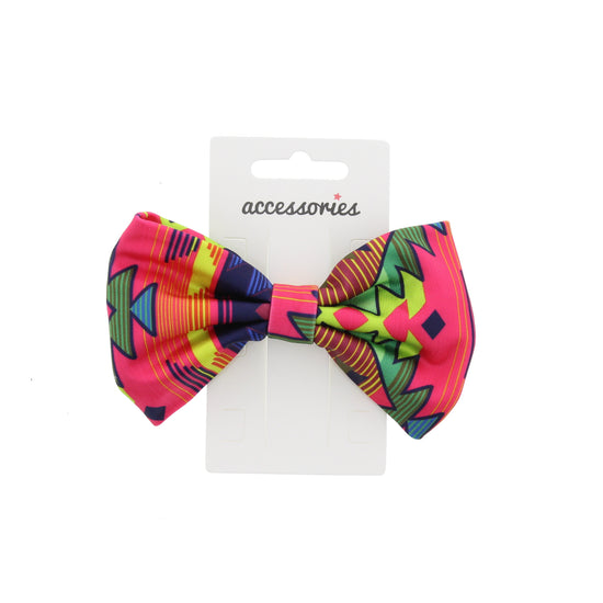 Multicolour Shapes Bow on Concord Clip - 11.5 x 7.8cm