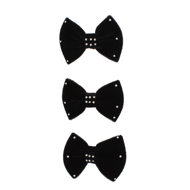 Velvet Bows with Rhinestones (Approx. 9 x 5.5cm)