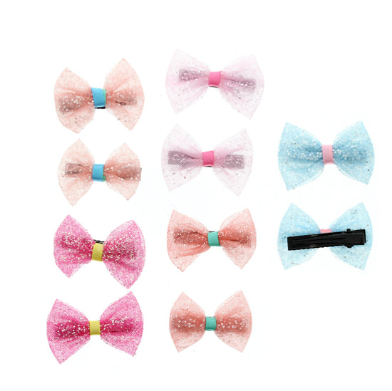20 Pieces Pastel Glitter Mini Bows (Approx. 5 x 3.5cm)