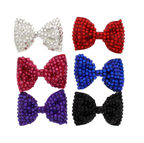 Bright Assorted Jewelled Bows on Clip (Approx. 9.5 x 6.5cm)