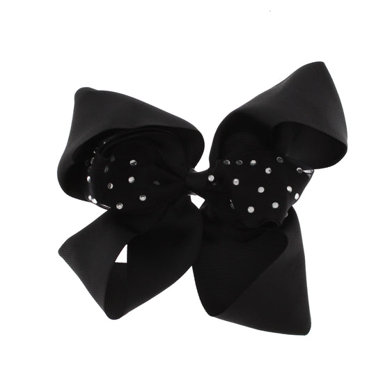 Jojo Style Ribbon Double Bows with Rhinestones (16 x 14cm)
