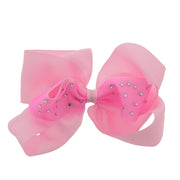 Jojo Style Ribbon Double Bows with Rhinestones (16 x 14cm)