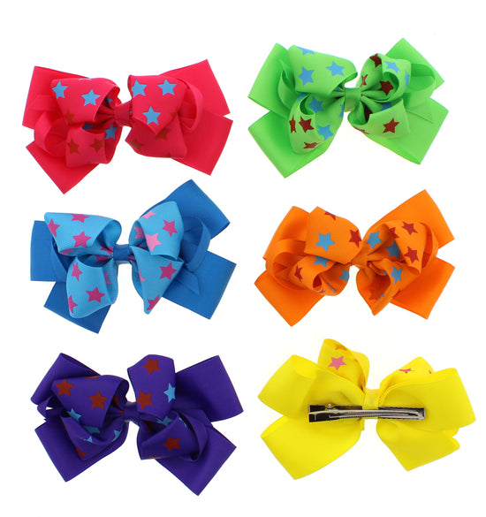 Stars Jojo Style Ribbon Double Bows (13.5 x 9.5cm)