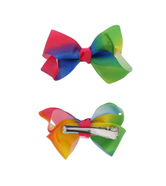 Pairs of Mini Rainbow Jojo Style Ribbon Bows