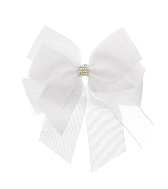 6-Pack Large Layered Multi-Coloured Ribbon Hair Bows with Diamante