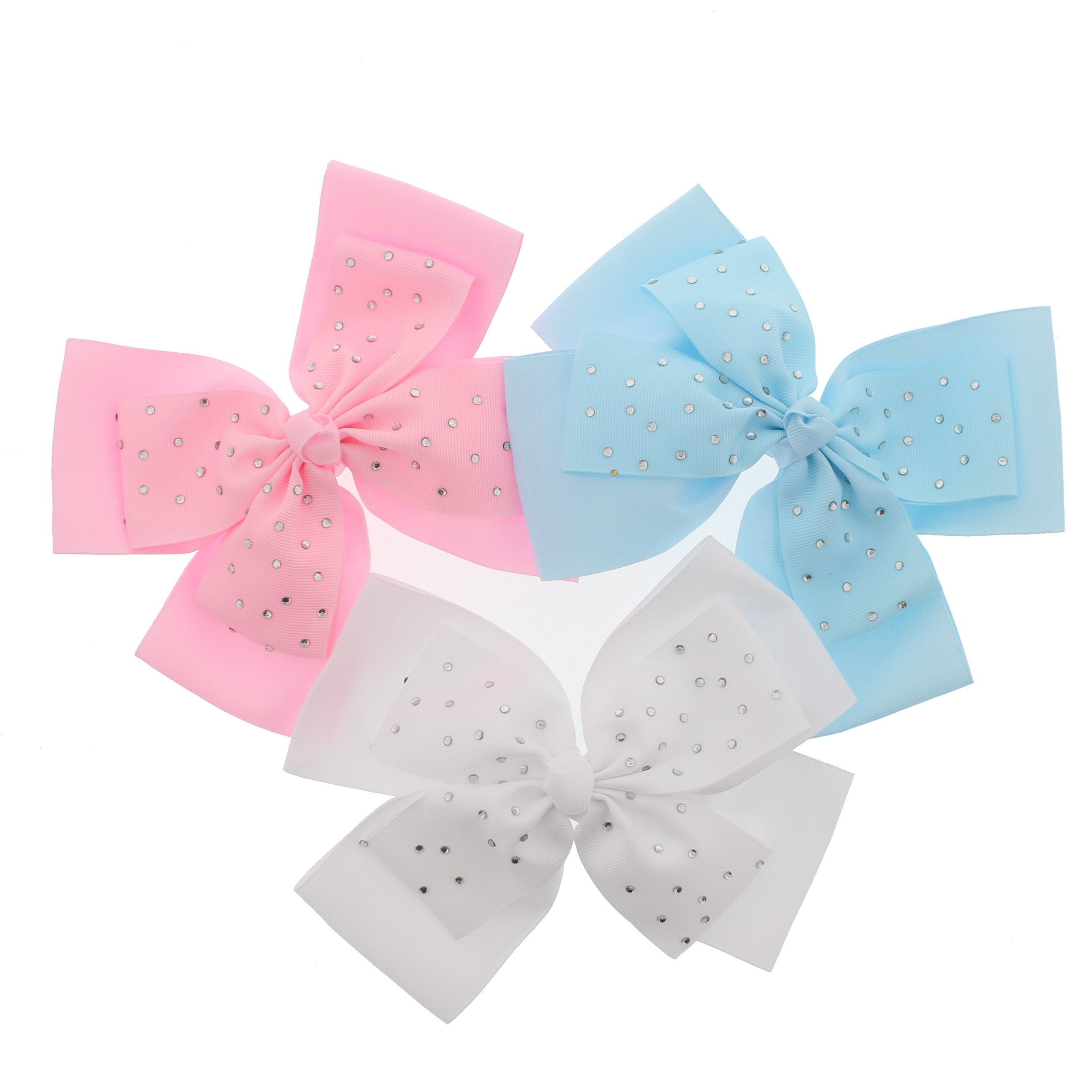 Large Jojo Style Ribbon Double Bows with Stones