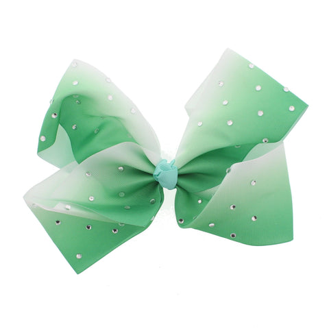 Very Large Shaded Jojo Style Ribbon Bows with Clear Stones (23 x 18cm)