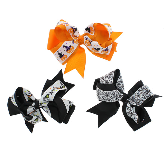 Assorted Halloween Themed Jojo Style Ribbon Bows