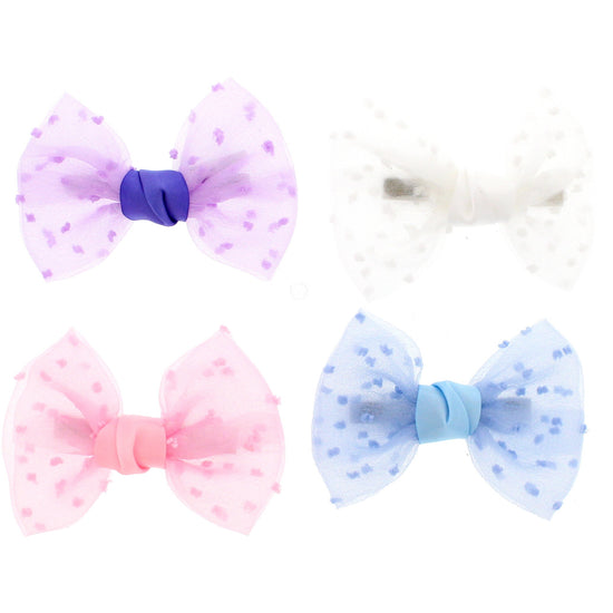 Assorted Pastel Colour Double Bow Clips