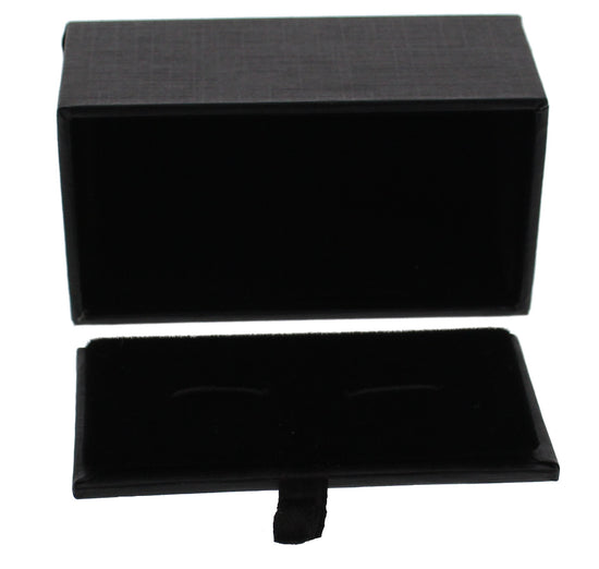 Classic Black Cufflink Box with Inner Velvet Lining