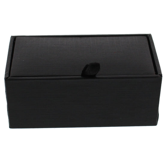 Classic Black Cufflink Box with Inner Velvet Lining