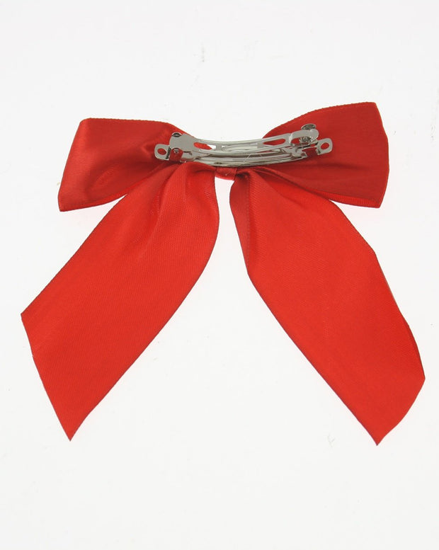 Large Satin Bow on Barette