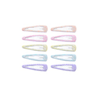10 on a Card 5cm Glitter Pastel Epoxy Hair Snapclips