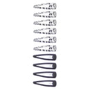 10 on a Card 5cm Black & Zebra Epoxy Hair Snapclips