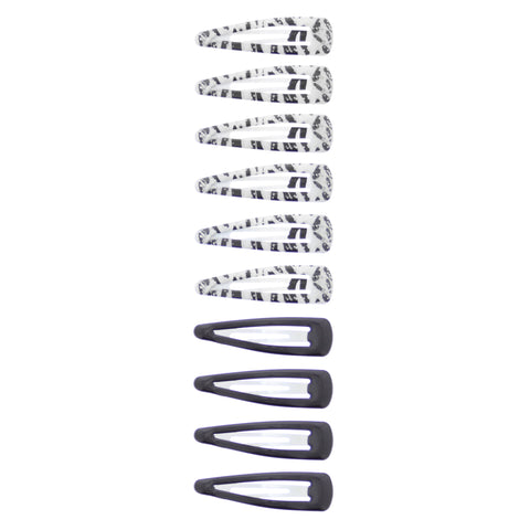 10 on a Card 5cm Black &amp; Zebra Epoxy Snapclips