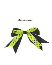 Double Satin Bow on Barette with Polkadots