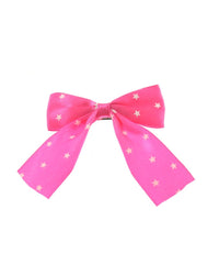 Satin Bow on Barette with Stars