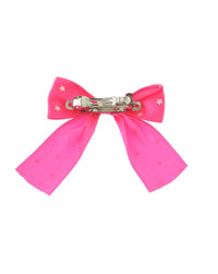 Satin Bow on Barette with Stars