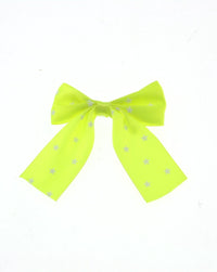 Satin Bow on Barette with Stars