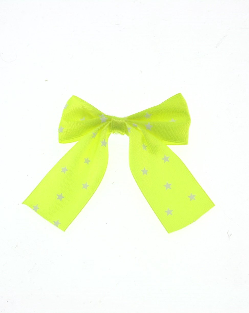 Satin Bow on Barette with Stars