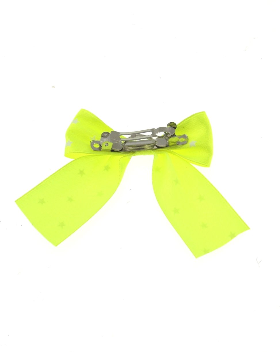 Satin Bow on Barette with Stars