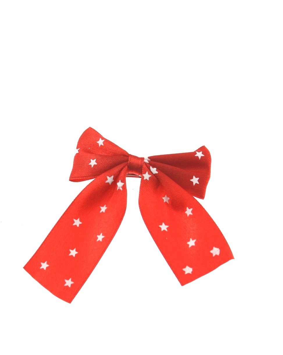 Satin Bow on Barette with Stars