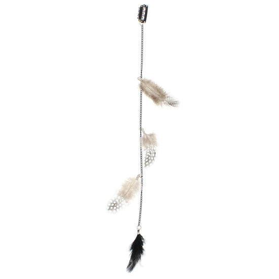 Aprox. 37.5cm Polka Dot Feather & Chain Hair Highlights/ Extensions