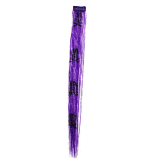 Skull & Crossbones Print Hair Highlights/ Extensions Aprox. 40cm