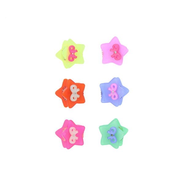 Assorted Pairs of Mini Star & Bow Clips