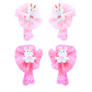 Pairs of Pink Shades Mini Bunny Flower Hair Clips