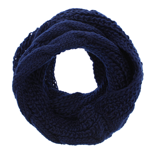 Warm Cable Knitted Womens Loop Scarf / Snood/ Cowl