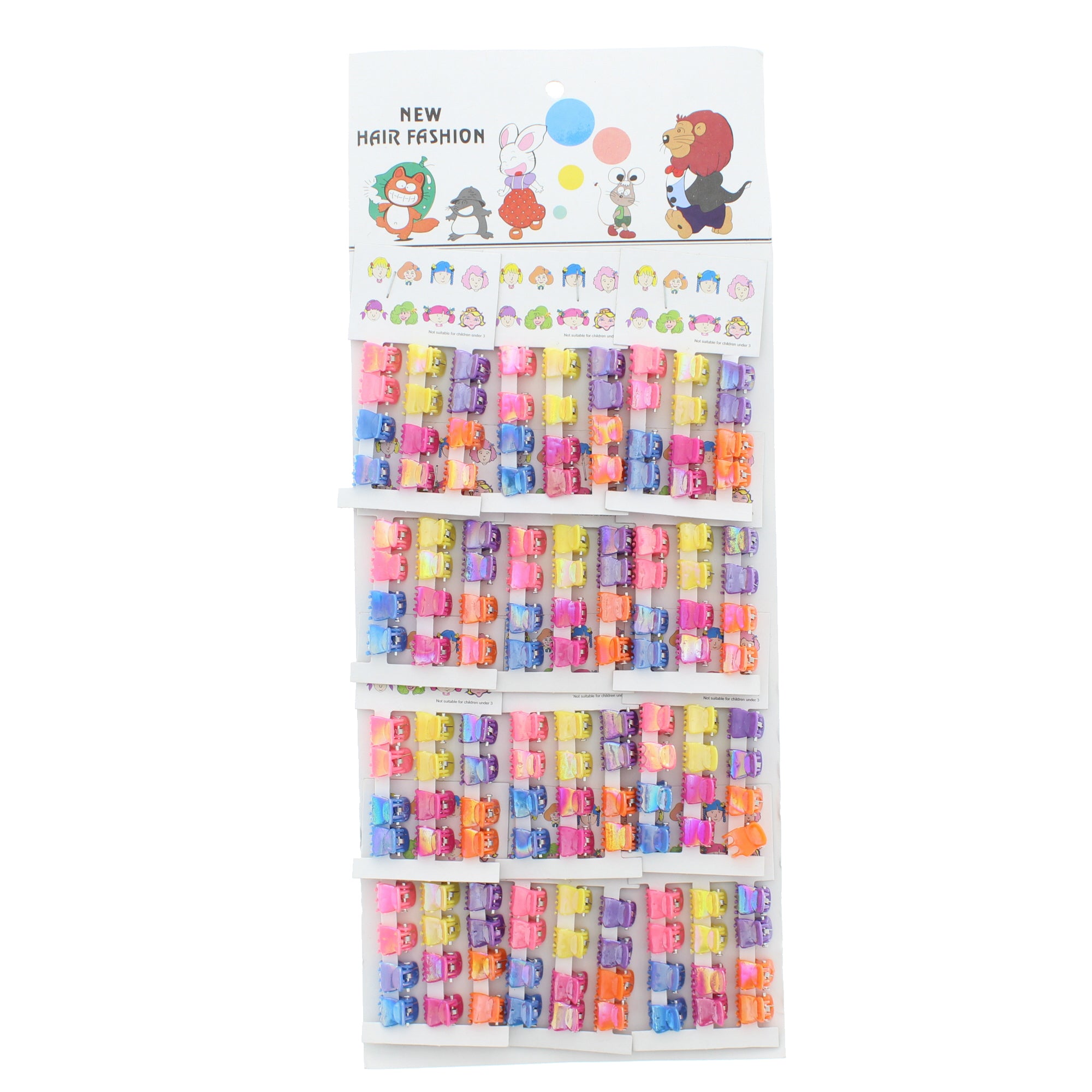 144 Assorted Bright AB 1cm Mini Hair Clips