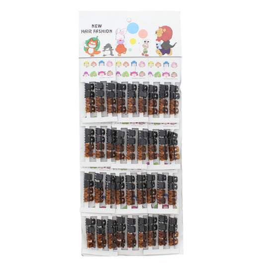144 Black & Tortoiseshell Small 1cm Mini Clips