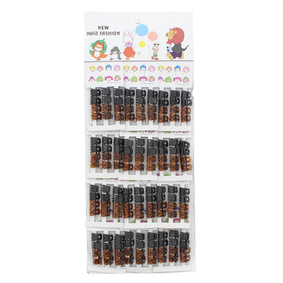144 Black & Tortoiseshell Small 1cm Mini Hair Clips