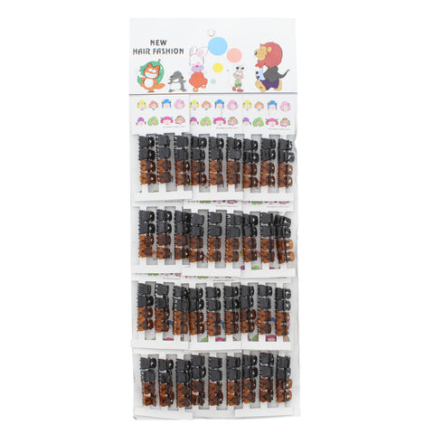 144 Black & Tortoiseshell Small 1cm Mini Clips