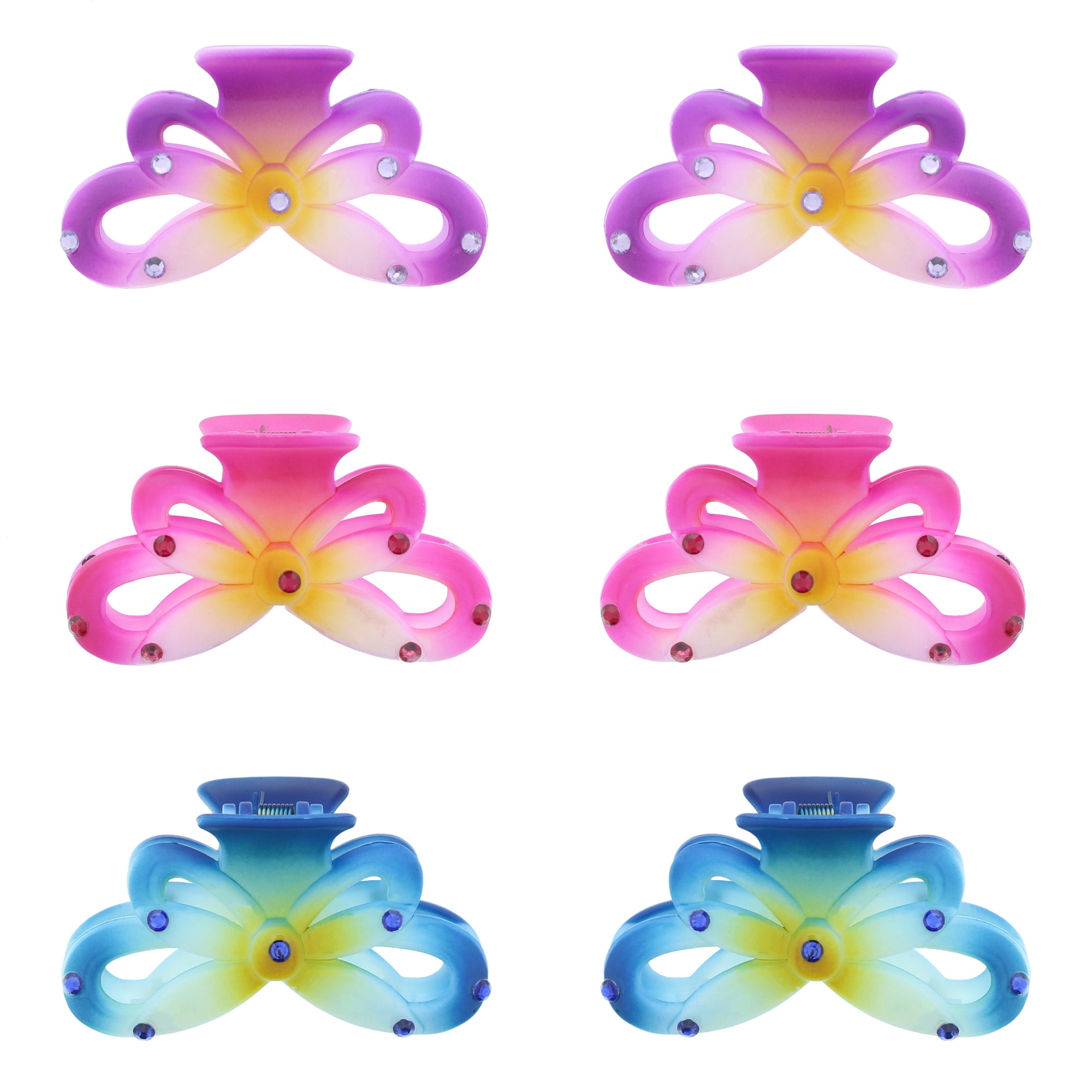 8.7cm Diamante Stones Bow Hair Claw Clips