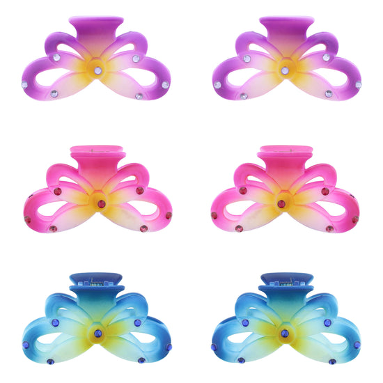 8.7cm Diamante Stones Bow Hair Claw Clips