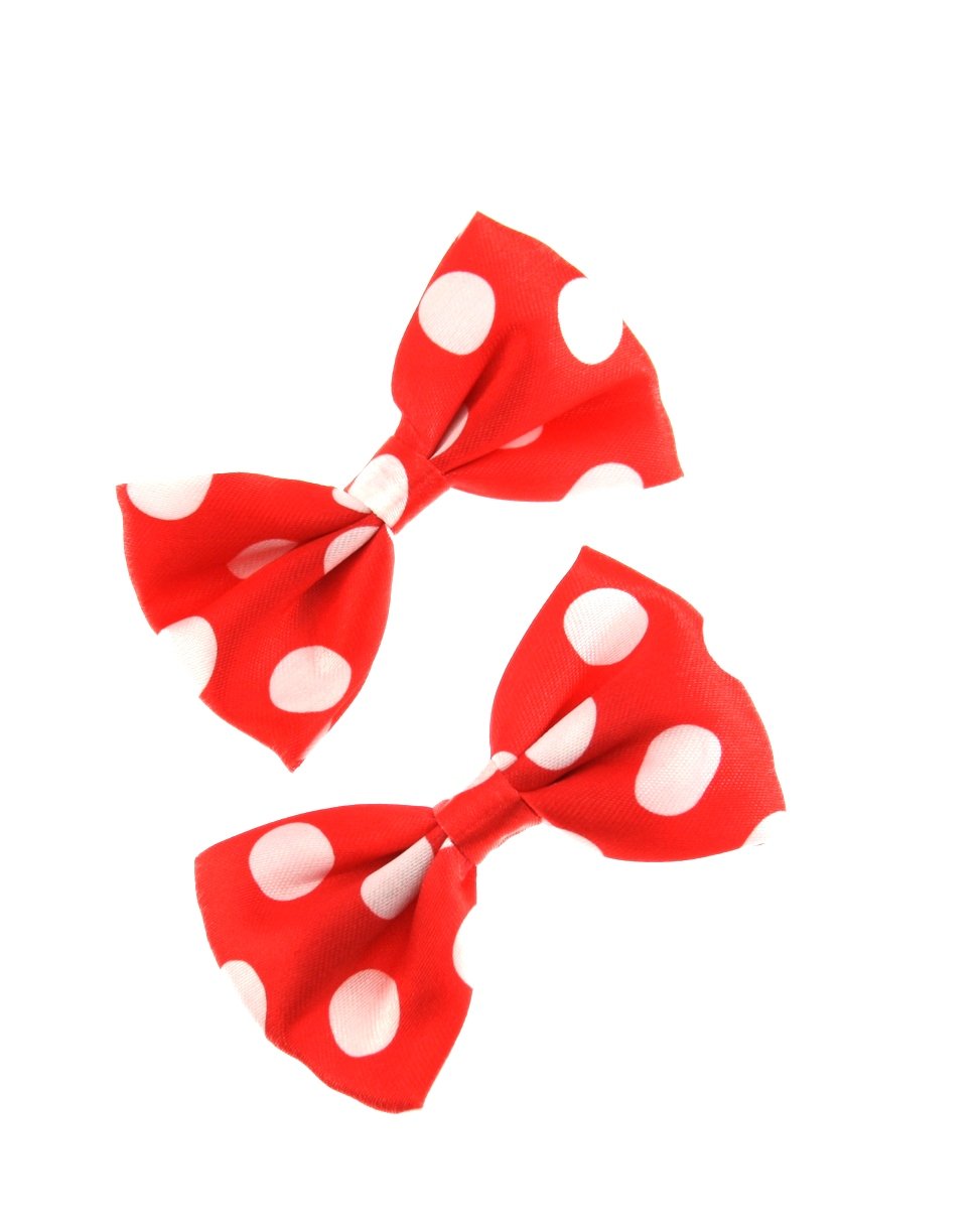 Small Polka Dot Bow On crocodile clip