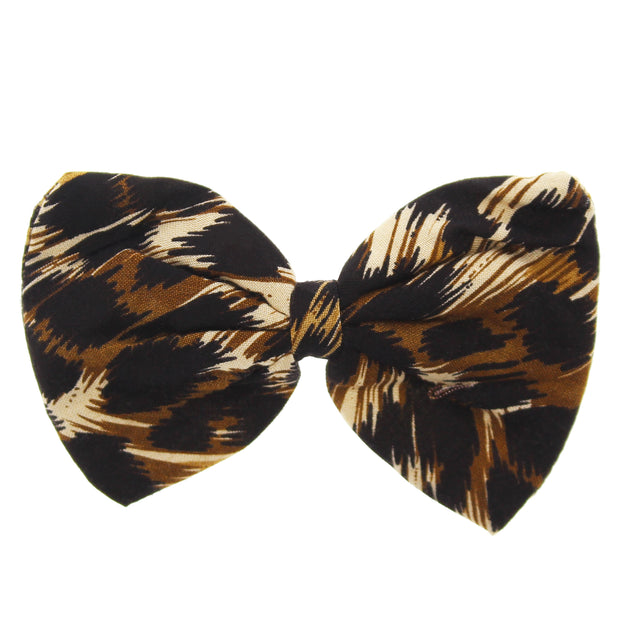 Animal Print Bow on Barrete 11cm x 7cm (6.5cm Clip)