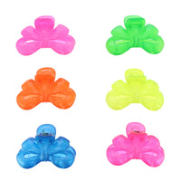 8cm Assorted Neon Bow Hair Claw Clips