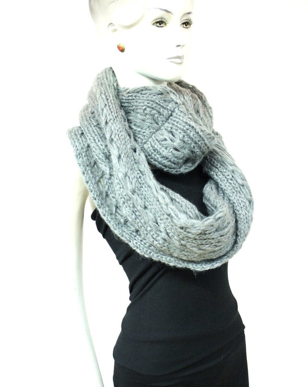 Warm Knitted Lurex & Sequin Women's Loop Scarf/Snood/Cowl