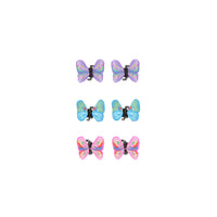 Set of 6 Pastel Butterfly Hair Clips