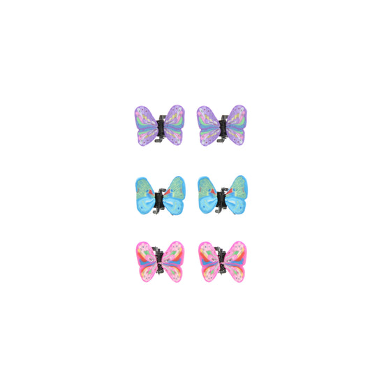 Set of 6 Pastel Butterfly Hair Clips